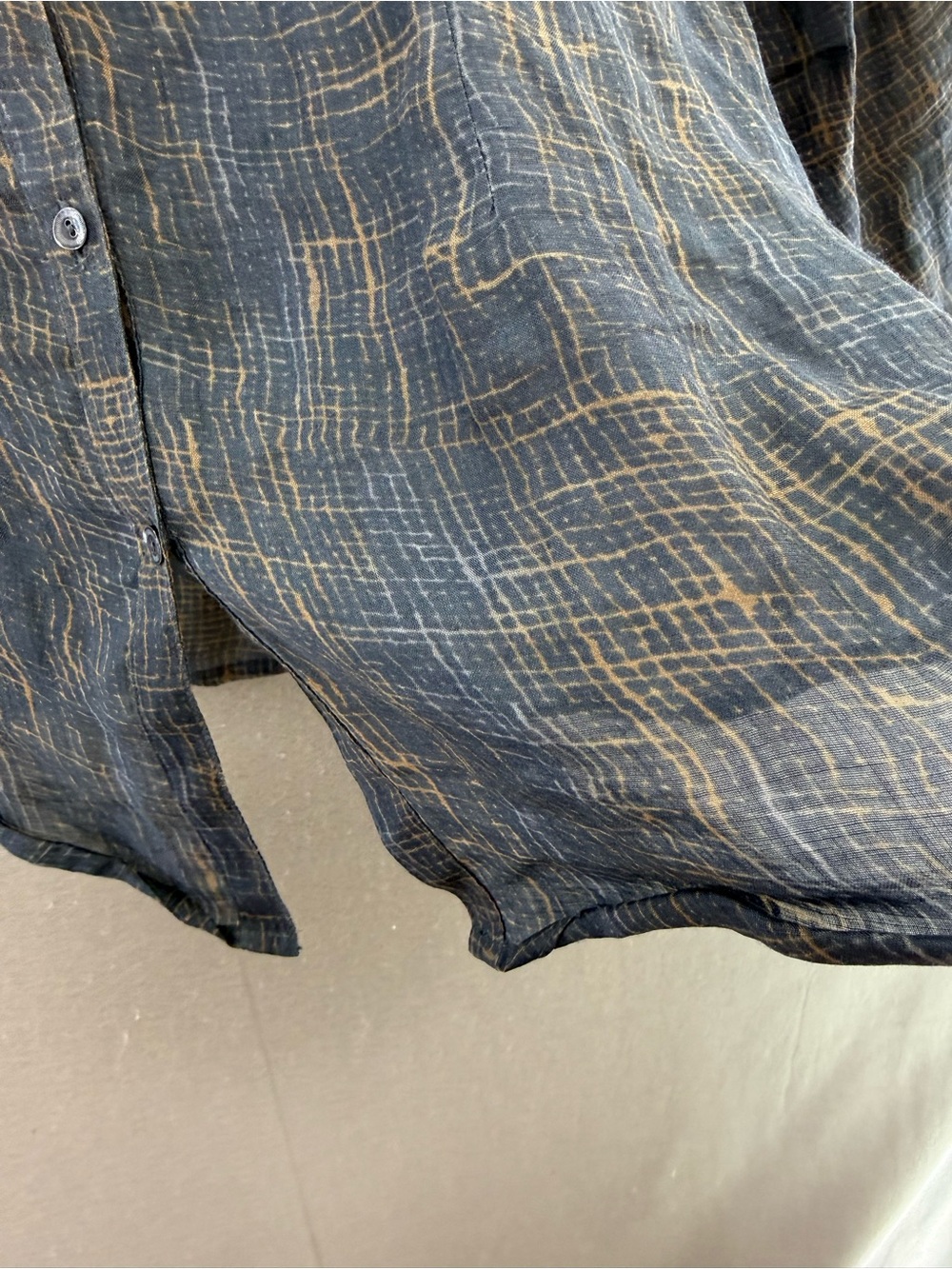 Eileen Fisher - women’s Sheer silk cotton Abstract print button down shirt top S - Picture 4 of 5